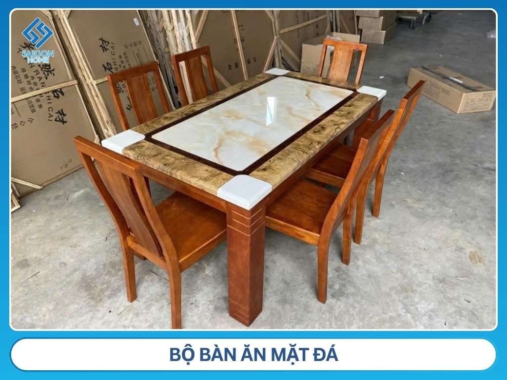 Bộ bàn ăn mặt đá