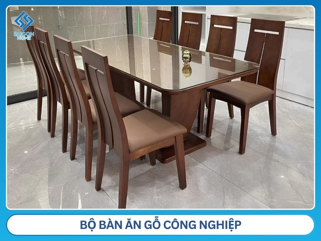 Bộ bàn ăn gỗ công nghiệp