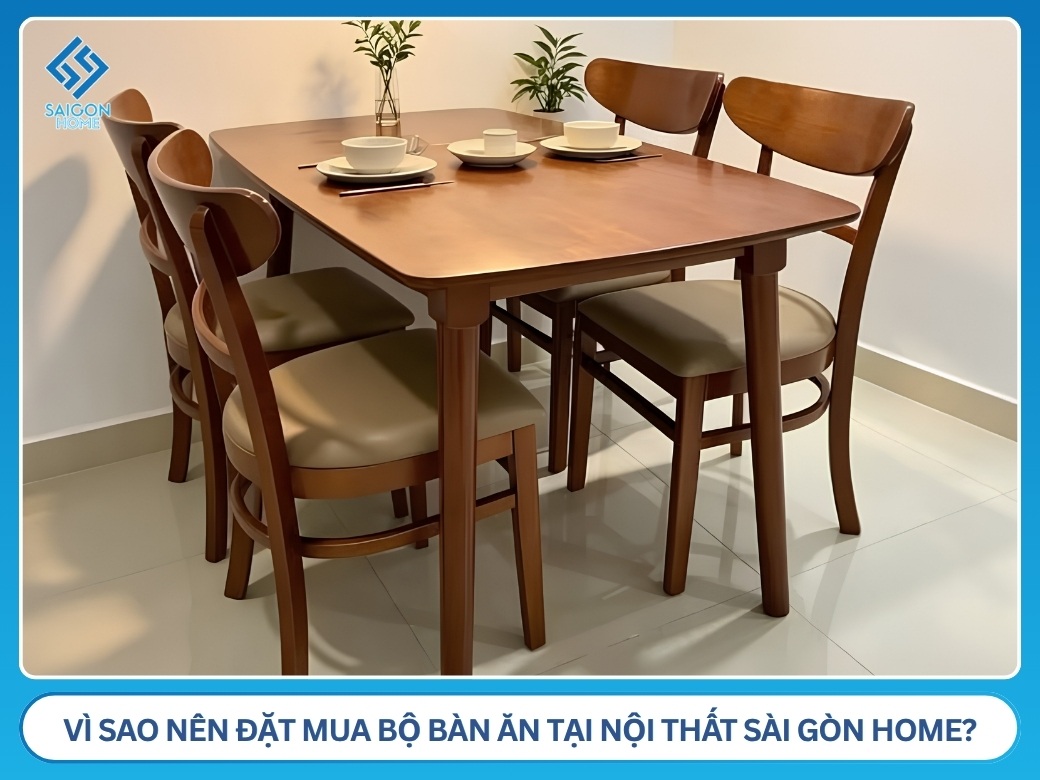 Vì sao nên đặt mua bộ bàn ăn tại Nội Thất Sài Gòn Home?
