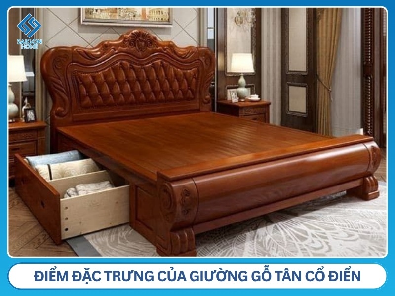 Điểm đặc trưng của giường gỗ tân cổ điển