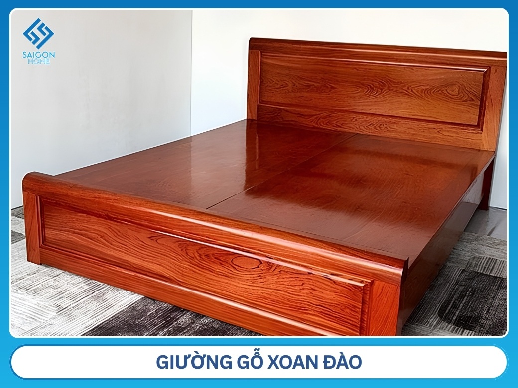 Giường gỗ xoan đào