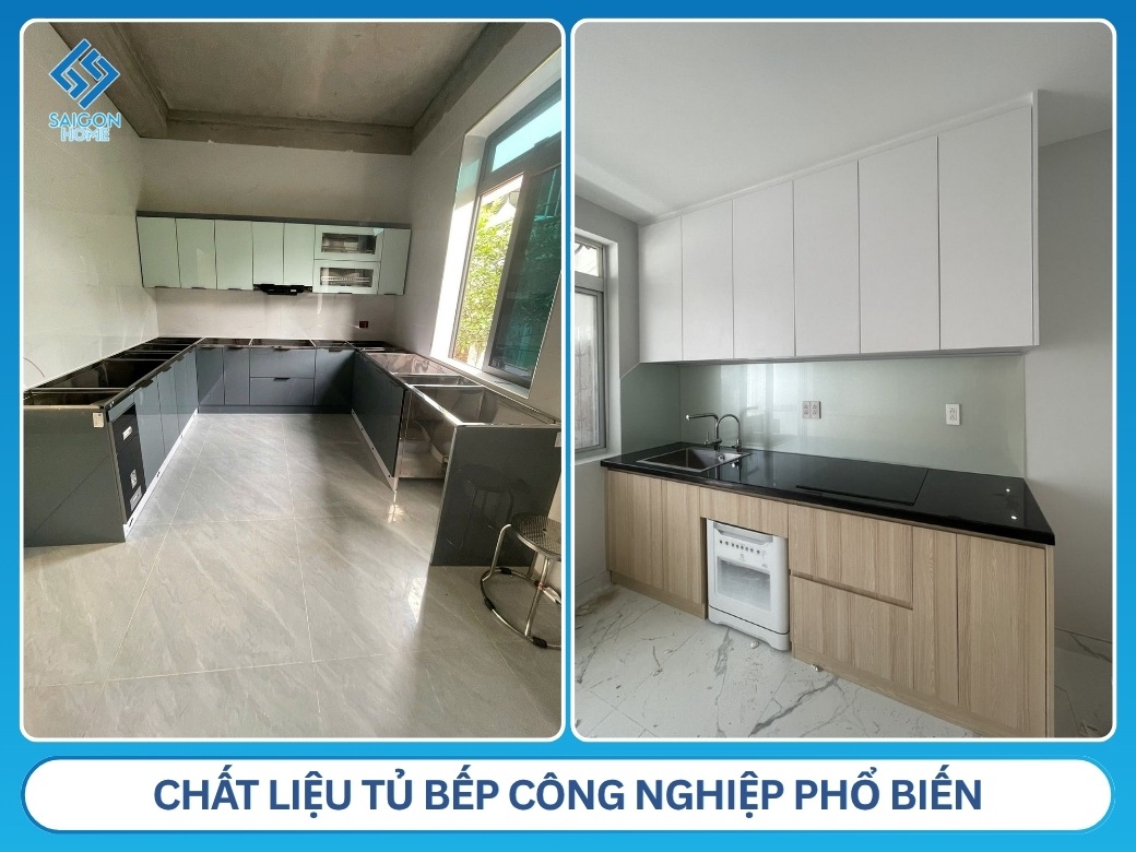 chất liệu tủ bếp công nghiệp phổ biến