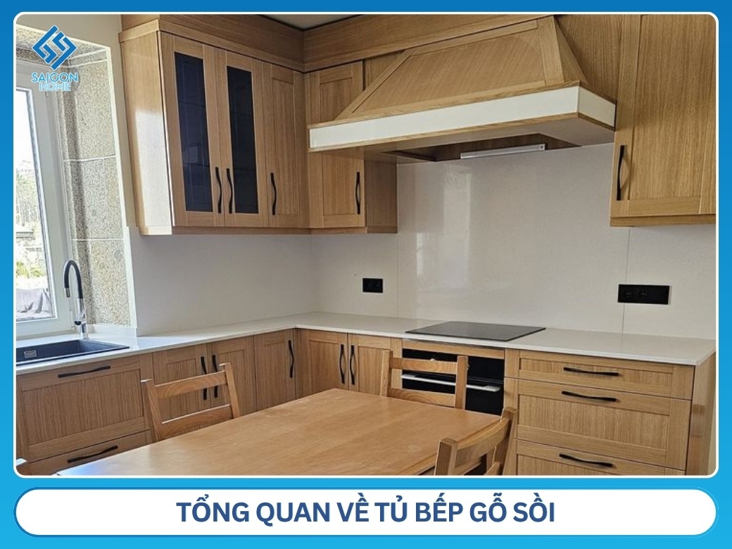 Tổng quan về tủ bếp gỗ sồi