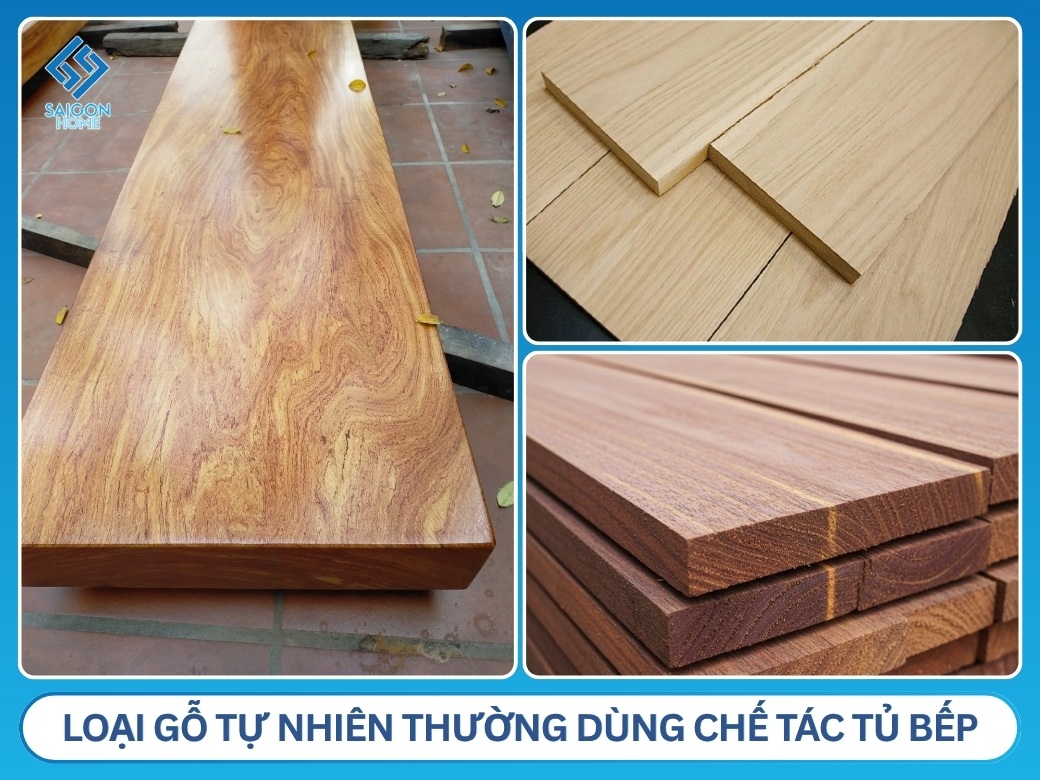 loại gỗ tự nhiên thường dùng chế tác tủ bếp