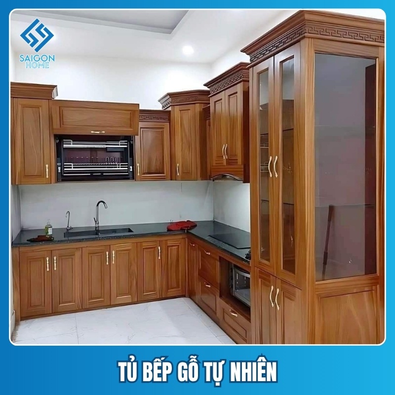 Tủ bếp gỗ tự nhiên