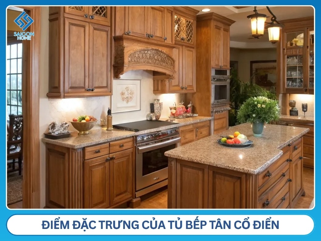 Điểm đặc trưng của tủ bếp tân cổ điển