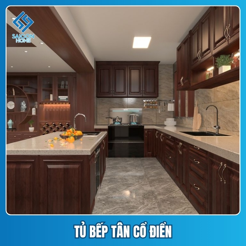 Tủ bếp tân cổ điển