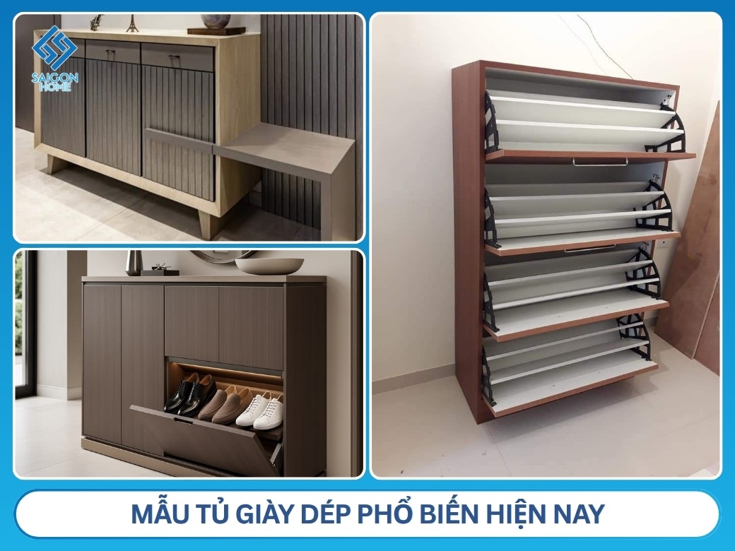 mẫu tủ giày dép phổ biến hiện nay