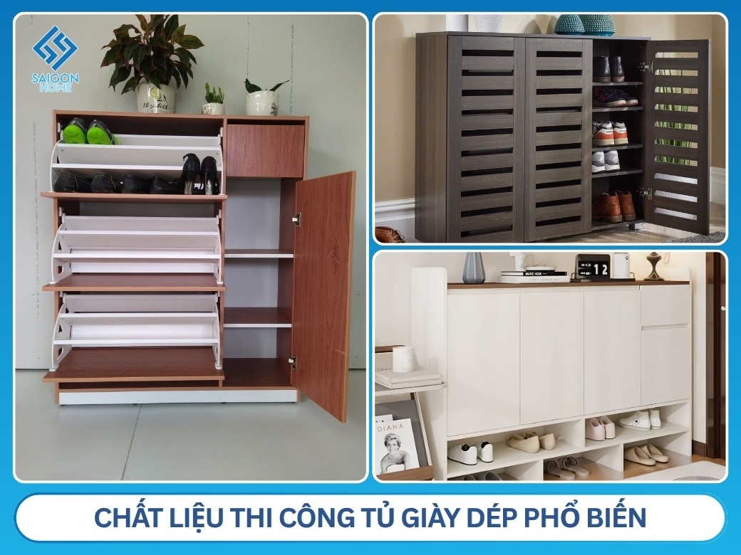 Chất liệu thi công tủ giày dép phổ biến