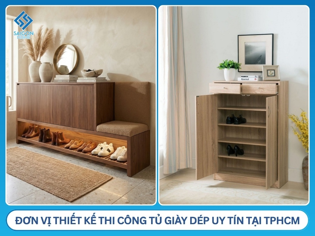 Nội Thất Sài Gòn Home - Đơn vị thiết kế thi công tủ giày dép uy tín tại TPHCM