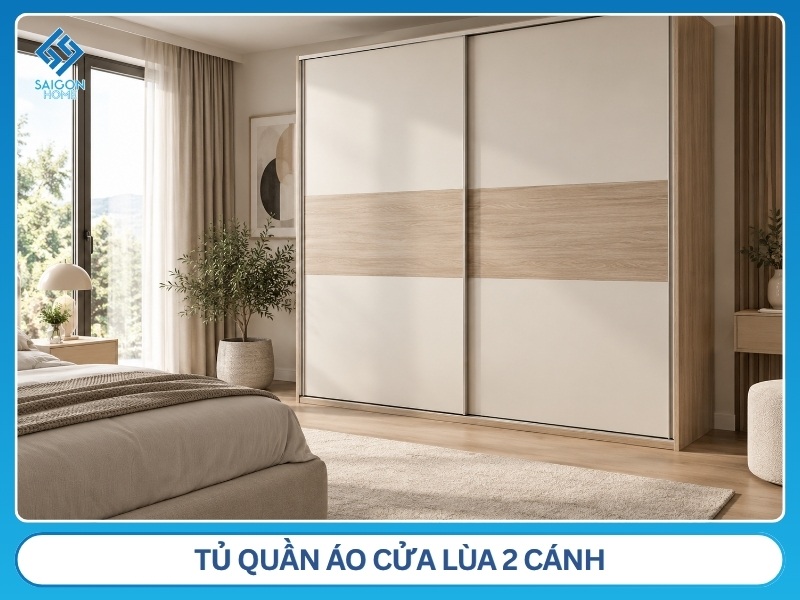 Tủ quần áo cửa lùa 2 cánh