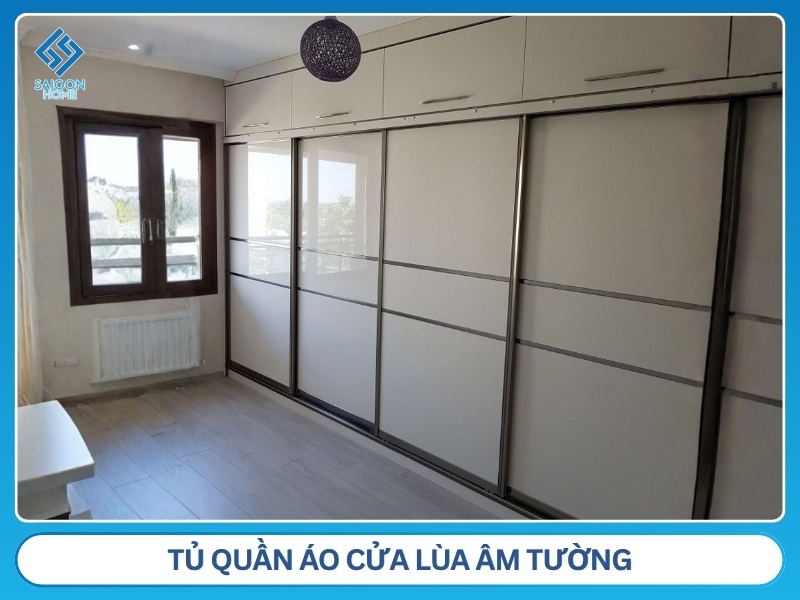 Tủ quần áo cửa lùa âm tường
