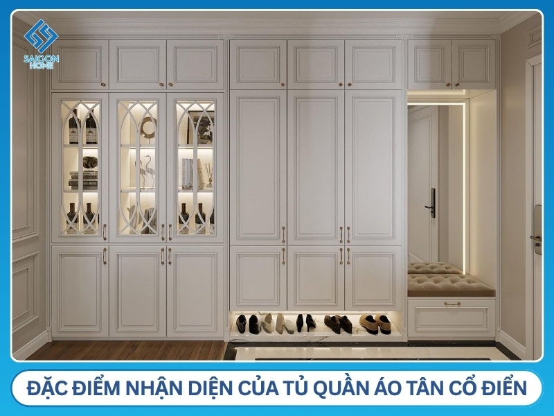 Đặc điểm nhận diện của tủ quần áo tân cổ điển