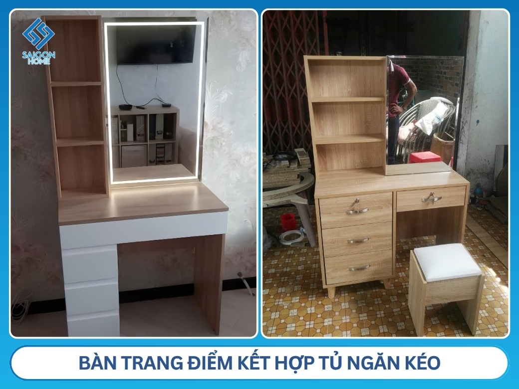 Bàn trang điểm kết hợp tủ ngăn kéo