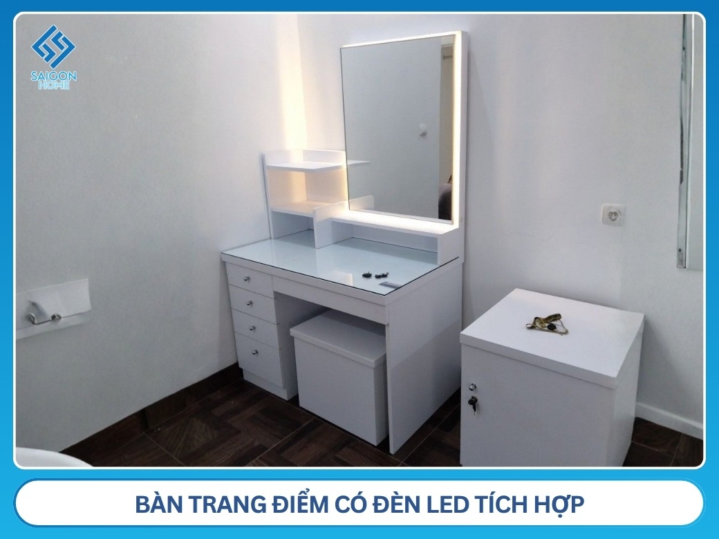 Bàn trang điểm có đèn LED tích hợp