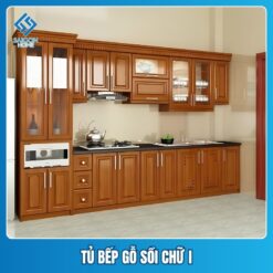 Tủ bếp gỗ sồi chữ I