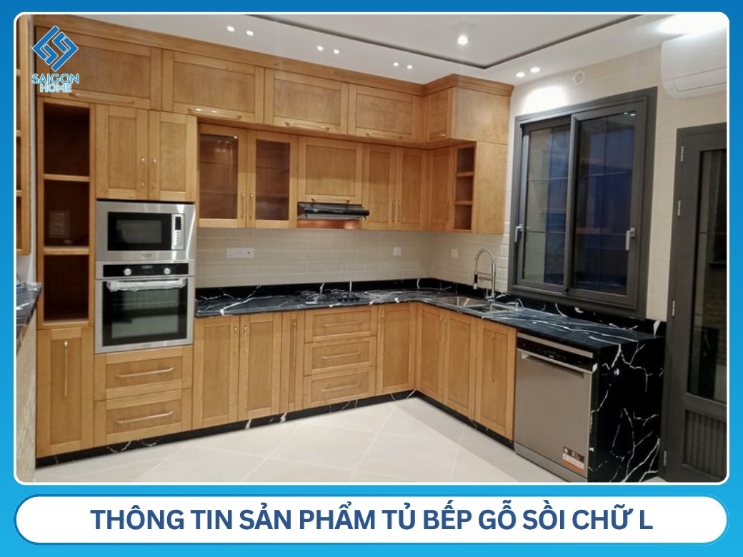 Tủ bếp gỗ sồi chữ L Thông tin sản phẩm tủ bếp gỗ sồi chữ L