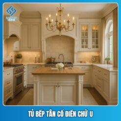Tủ bếp tân cổ điển chữ U