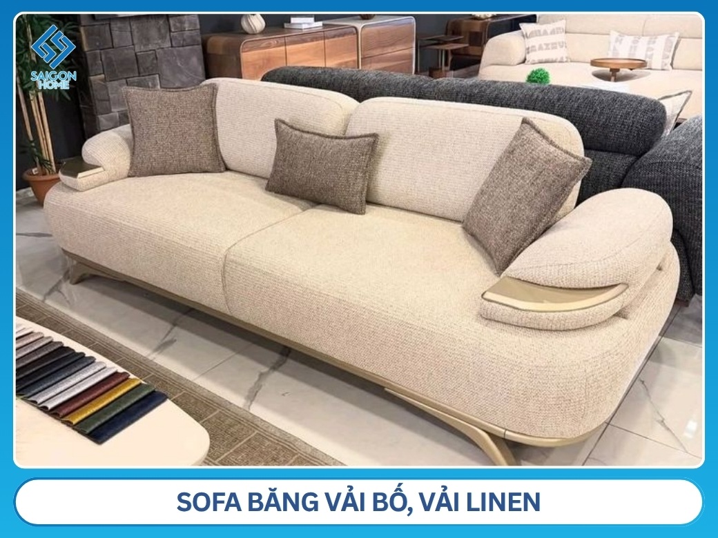 Sofa băng vải bố, vải linen