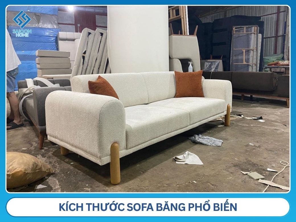 Kích thước sofa băng phổ biến