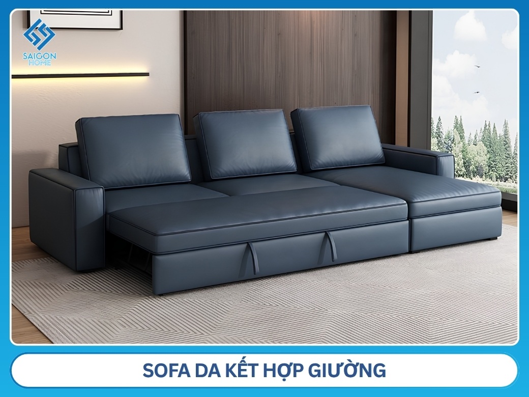Sofa da kết hợp giường