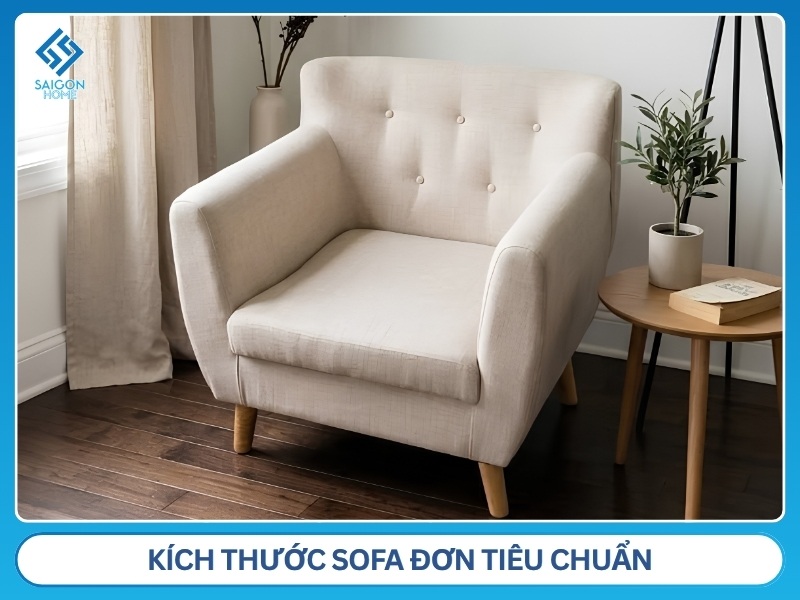 Kích thước sofa đơn tiêu chuẩn