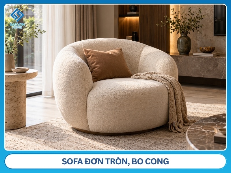 Sofa đơn tròn, bo cong