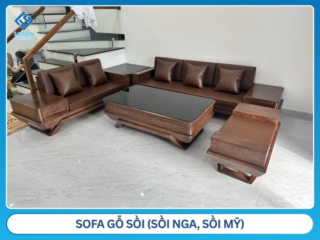 Sofa gỗ sồi (sồi Nga, sồi Mỹ)