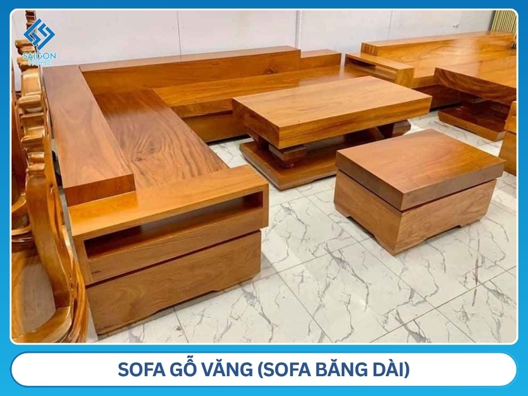 Sofa gỗ văng (sofa băng dài)