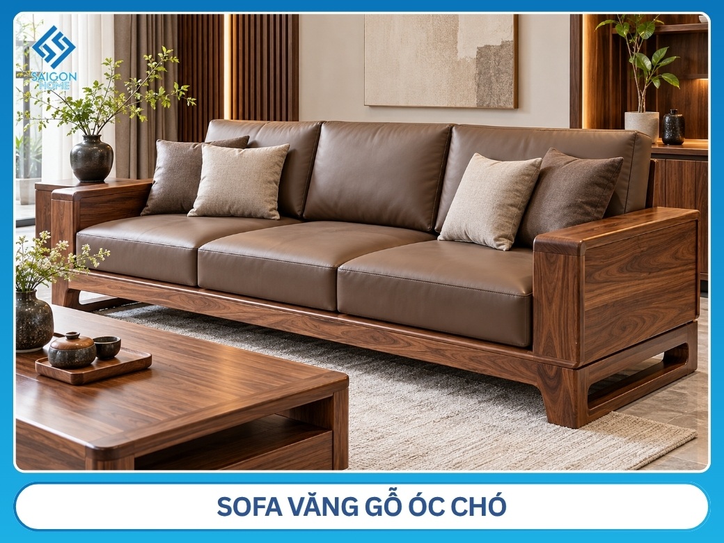 Sofa văng gỗ óc chó