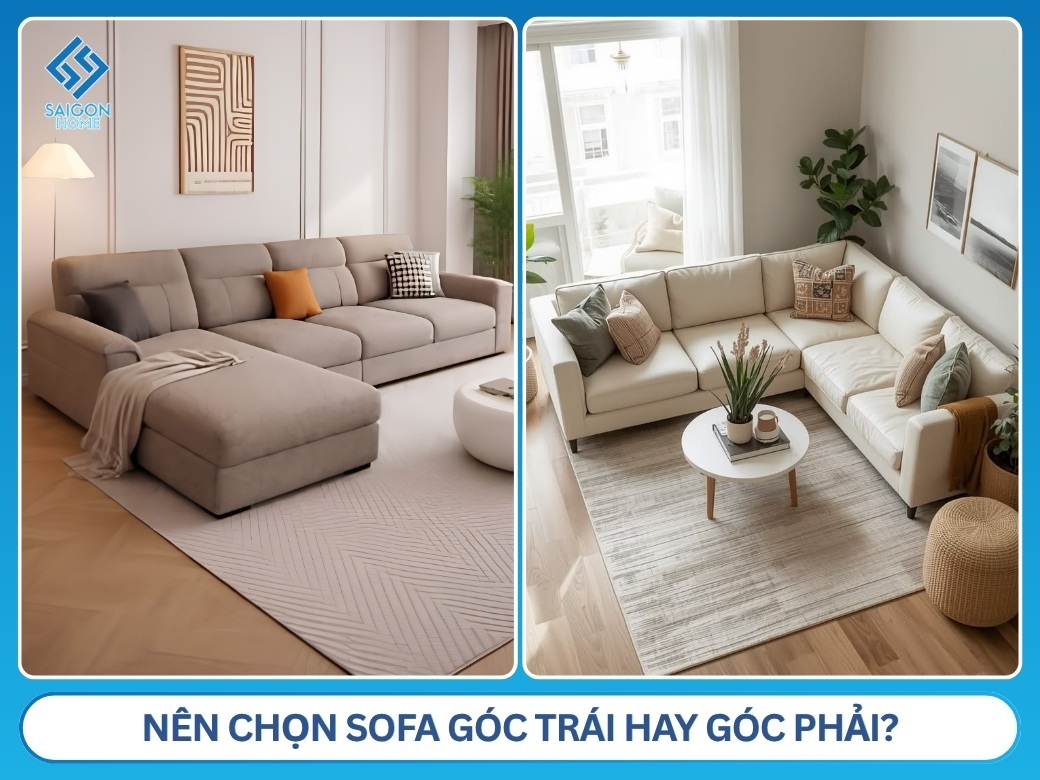 Nên chọn sofa góc trái hay góc phải?