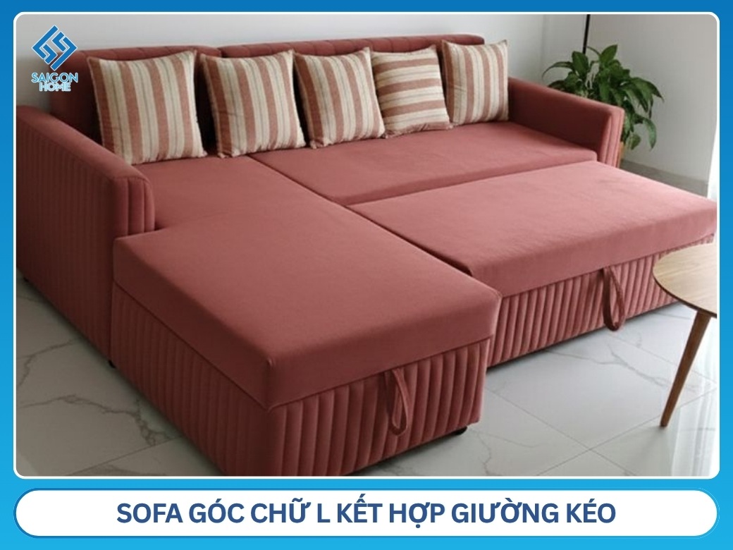 Sofa góc chữ L kết hợp giường kéo